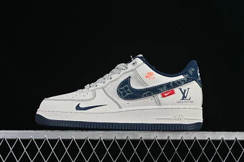 All categories Nk Air Force 1 Air Force series Nk Air Force 1 Low Air Force low-top Nike Air Force 1'07 Low LV joint black line blue denim Air Force 1 low-top casual sneakers YX5066-345